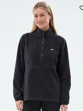 Montec Black Echo Fleece Quarter-Zip Pullover Sweater